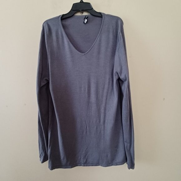 Eileen Fisher Sweaters - Eileen Fisher Sweater Medium Womens V Neck Long Sleeve Silk Blend Gray Lavender